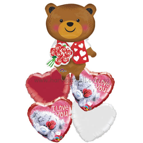 Bear Luv Multi Balloon 3-D Effect Balloon Bouquet